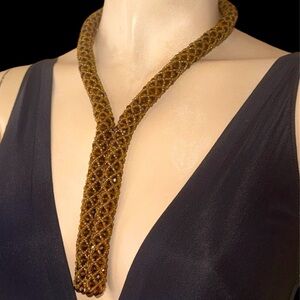 Vintage Tube Beaded Art Deco Flapper Necklace